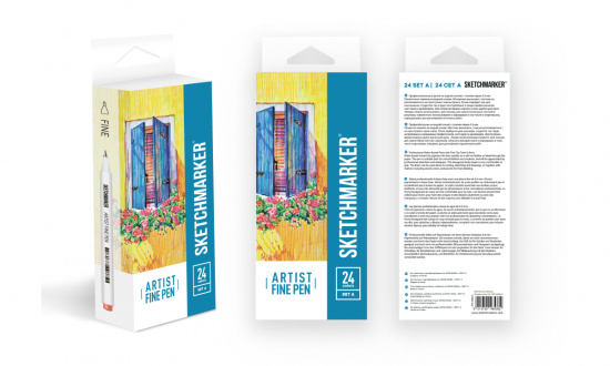 Набор капиллярных ручек Sketchmarker Artist fine pen Basic 1 24цв